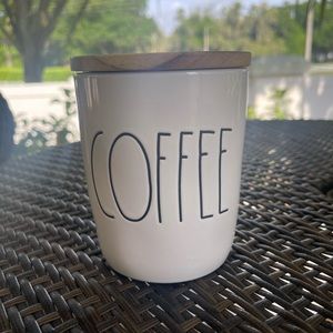 Rae Dunn Coffee canister wood top small size